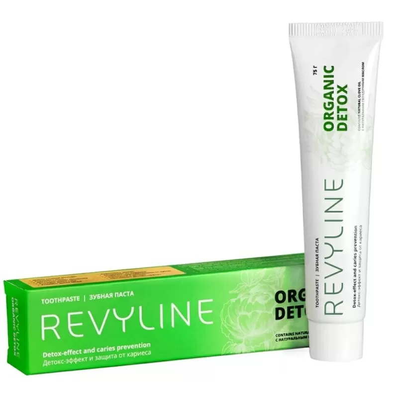 Зубная паста Organic Detox от бренда Revyline,  тюбик 75 мл