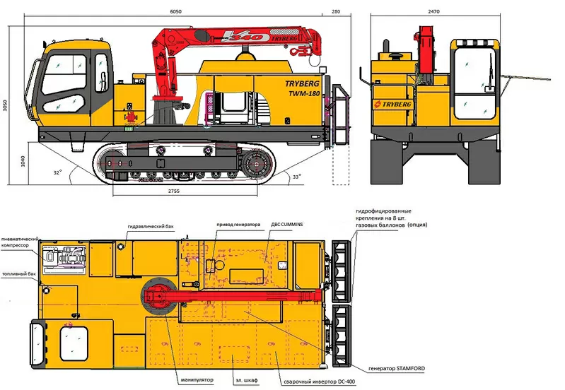 Передвижной сварочный агрегат на гусеницах TRYBERG TWM-180 6